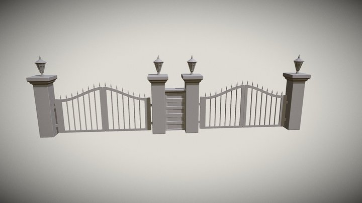 Twin Gate 3D Model