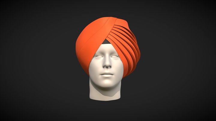 Patiala Shahi Pagg, Turban 3d model 3D Model