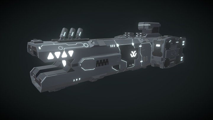 Sci-fi Spaceship Delta 3 (SD3) 3D Model
