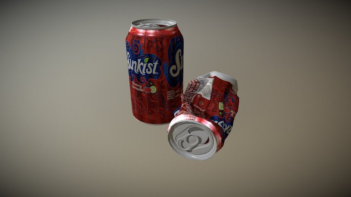 Sunkist Soda Can 3D Model