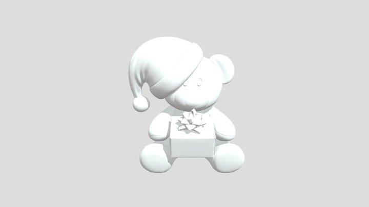 Toy Bear With Gift 3D Model