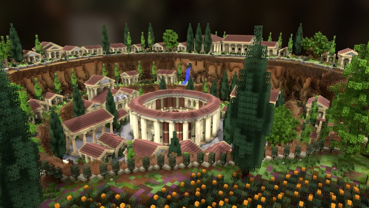 Greek style sandstone town 3D Model