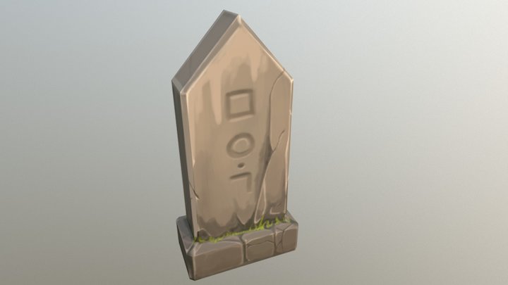 Handpainted Gravestone 3D Model
