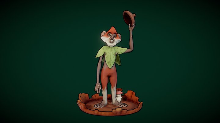 Cute Creatures - Greetings from a monkey. 3D Model