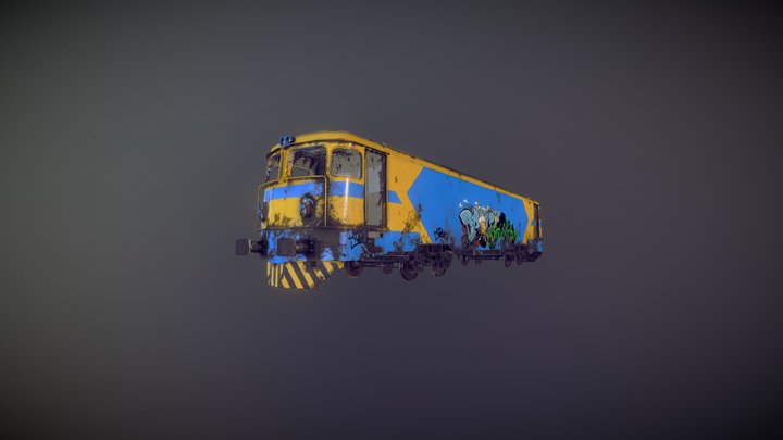 Old Train Locomotive 3D Model