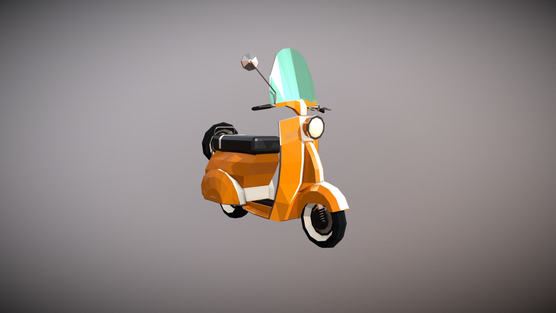 3D model Low Poly Scooter 02 - This is a 3D model of the Low Poly Scooter 02. The 3D model is about a small yellow and black scooter.