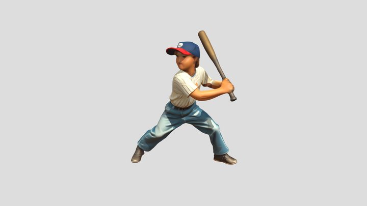 boy playing baseball 3D Model