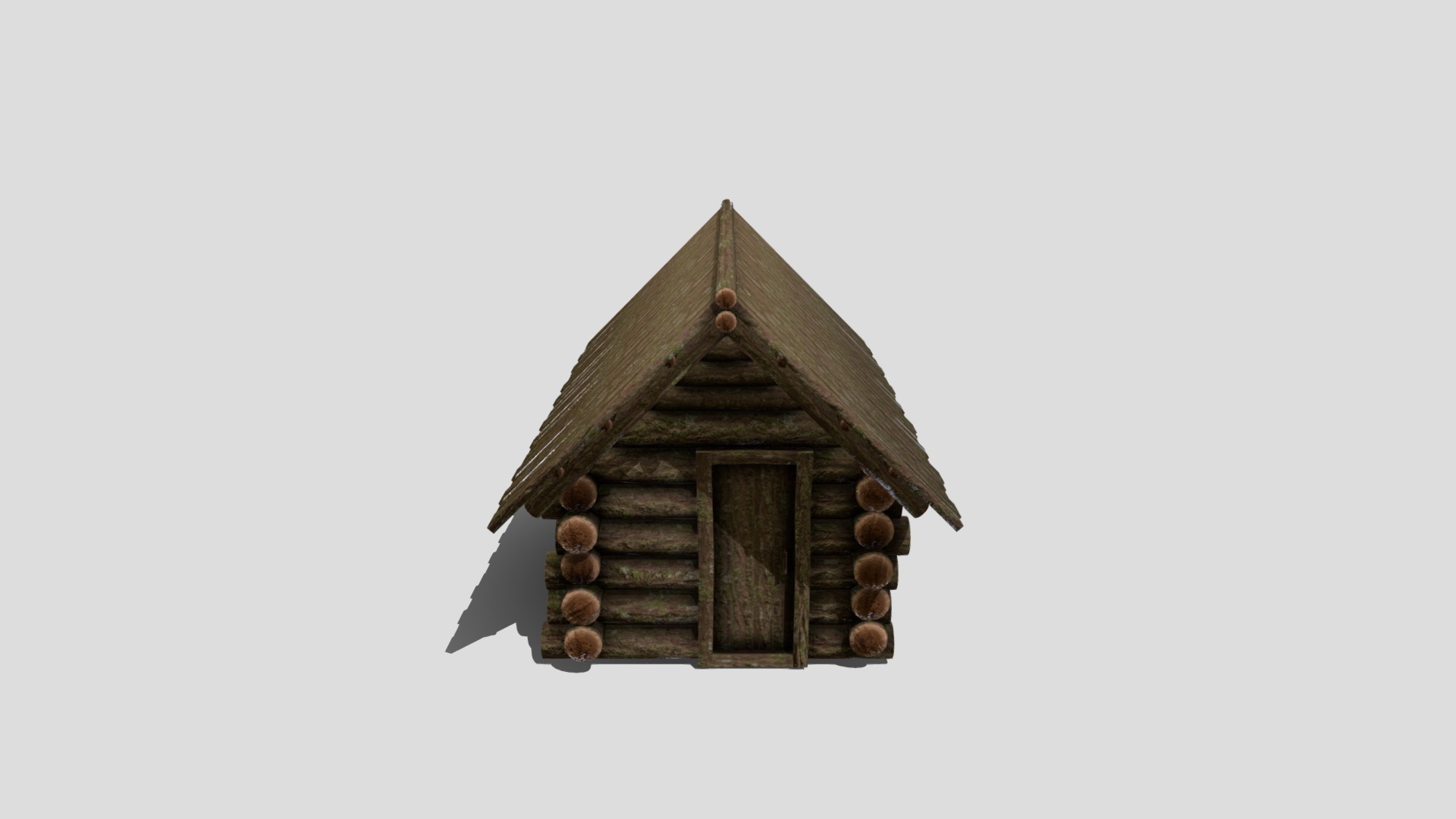 3D model Medieval Log Cabin - This is a 3D model of the Medieval Log Cabin. The 3D model is about a wooden house with a small roof.