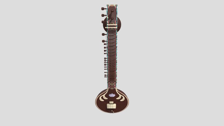 Classical musical Instrument - Sitar 3D Model
