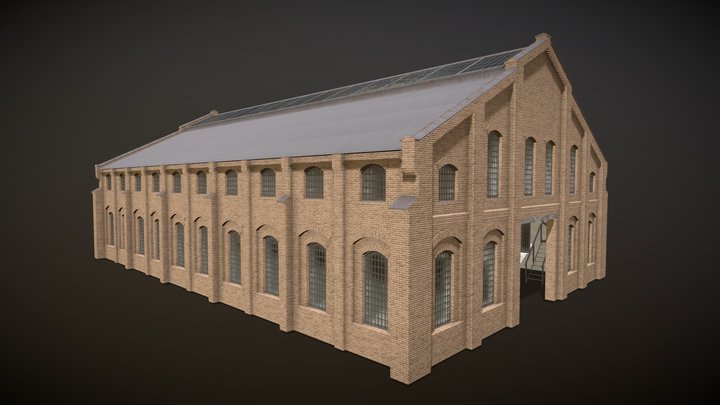 Warehouse With Track Station 3D Model