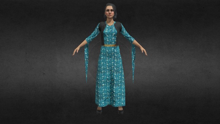 Kurdish Woman With Kurdish Dress 3D Model