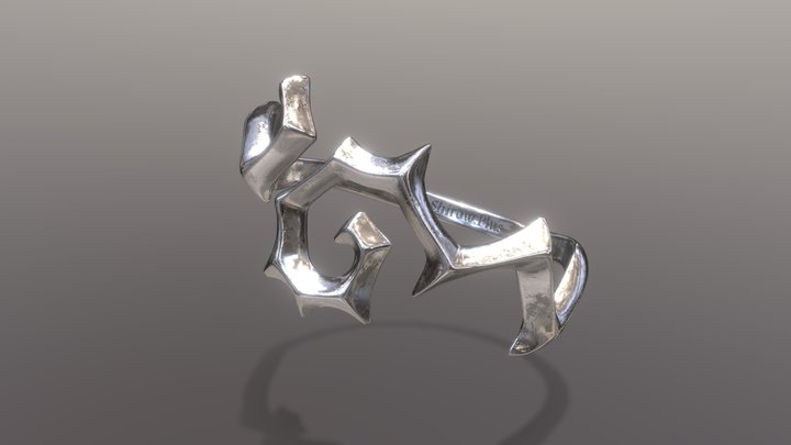 Self-designed silver ring 3D Model