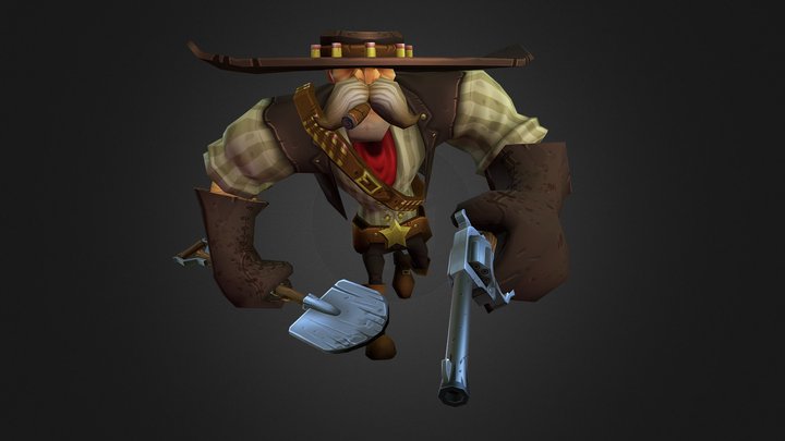 Low poly Cowboy character 3D Model