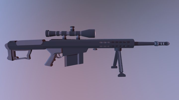 Barret 50 Calibur Sniper Rifle 3D Model