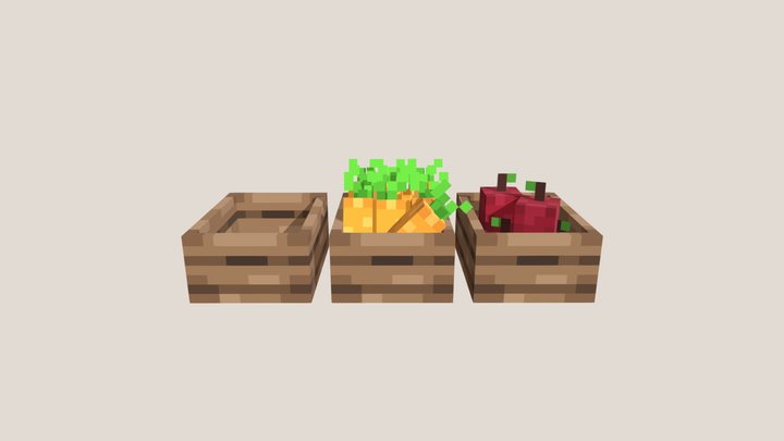 Fruit and vegetable crates 3D Model