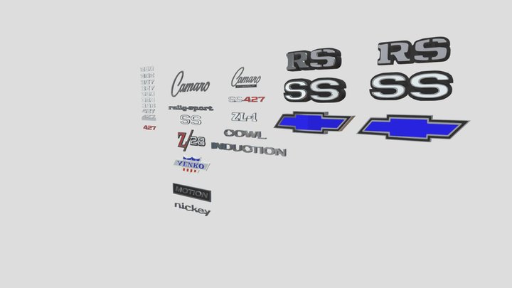 1969 Camaro Badge Pack 3D Model