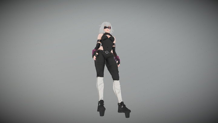 Mysterious Female Anime Warrior 3D Model