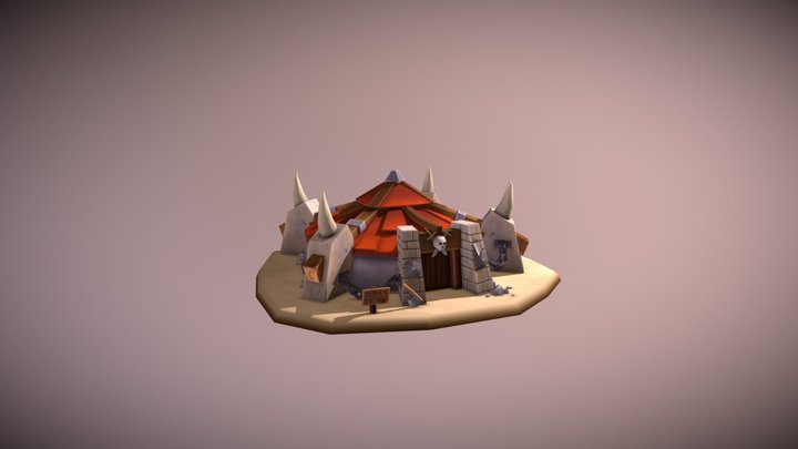 Hand Painted Orc Stronghold 3D Model