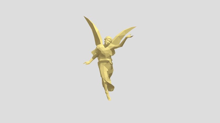 lowpoly angel statue 3D Model