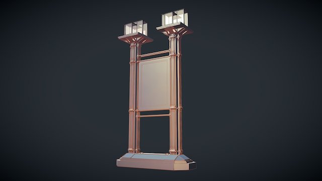 Street lamp & lightbox 3D Model