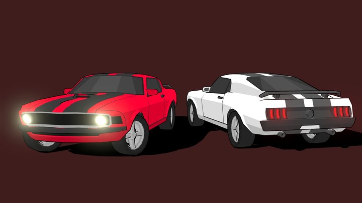 70' Mustang (Stylized) 3D Model