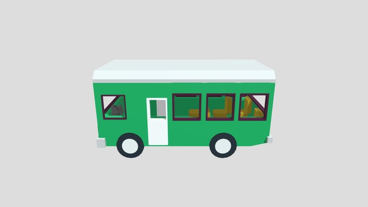 Bus low poly simple GLB