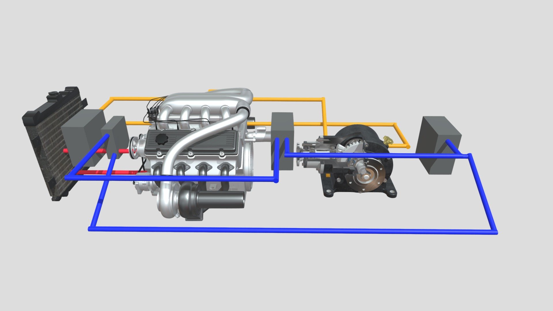 Transmission Cooling system Download Free 3D model by CourseDesign