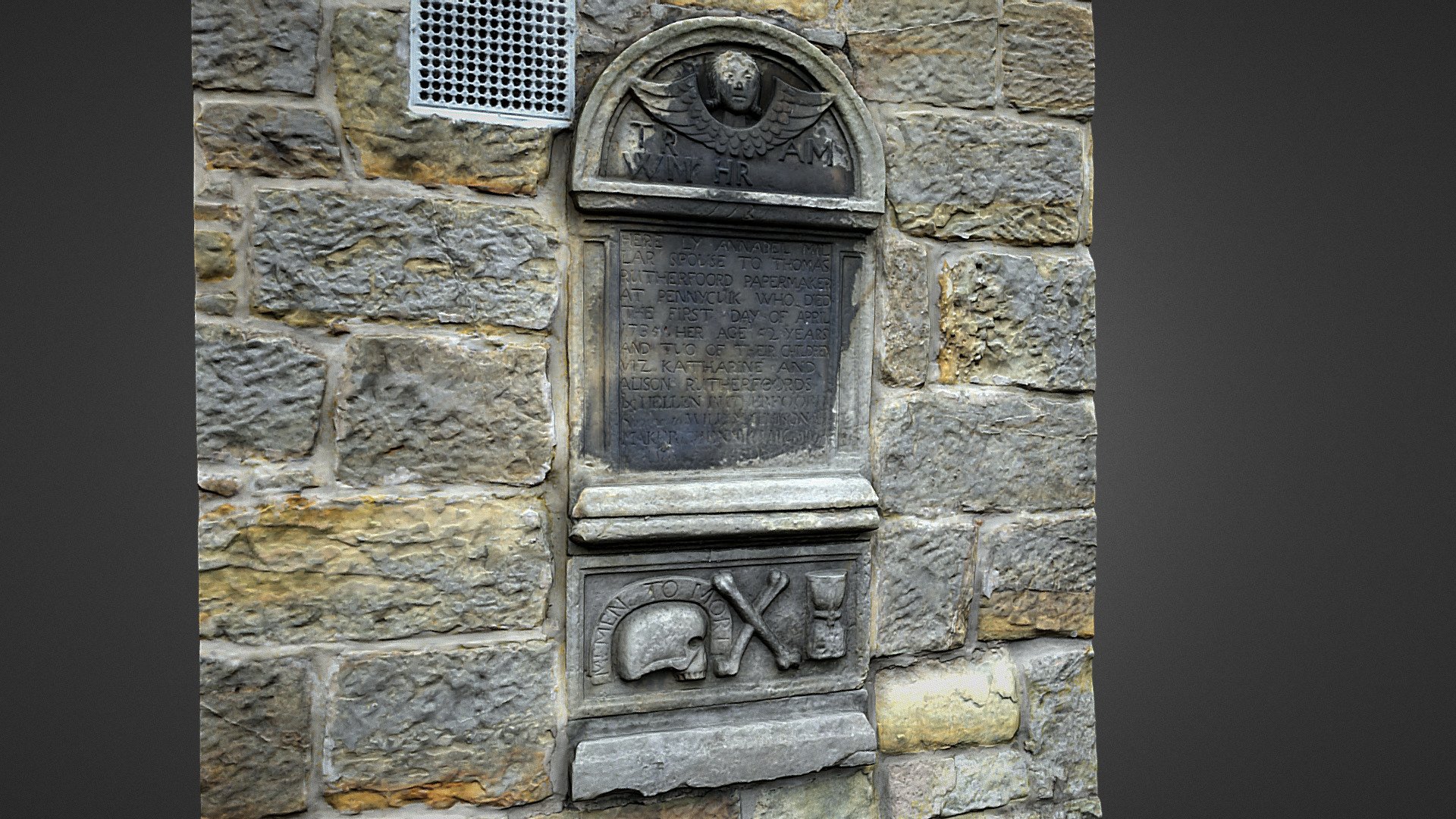 1735 memorial, Penicuik Old Cemetery