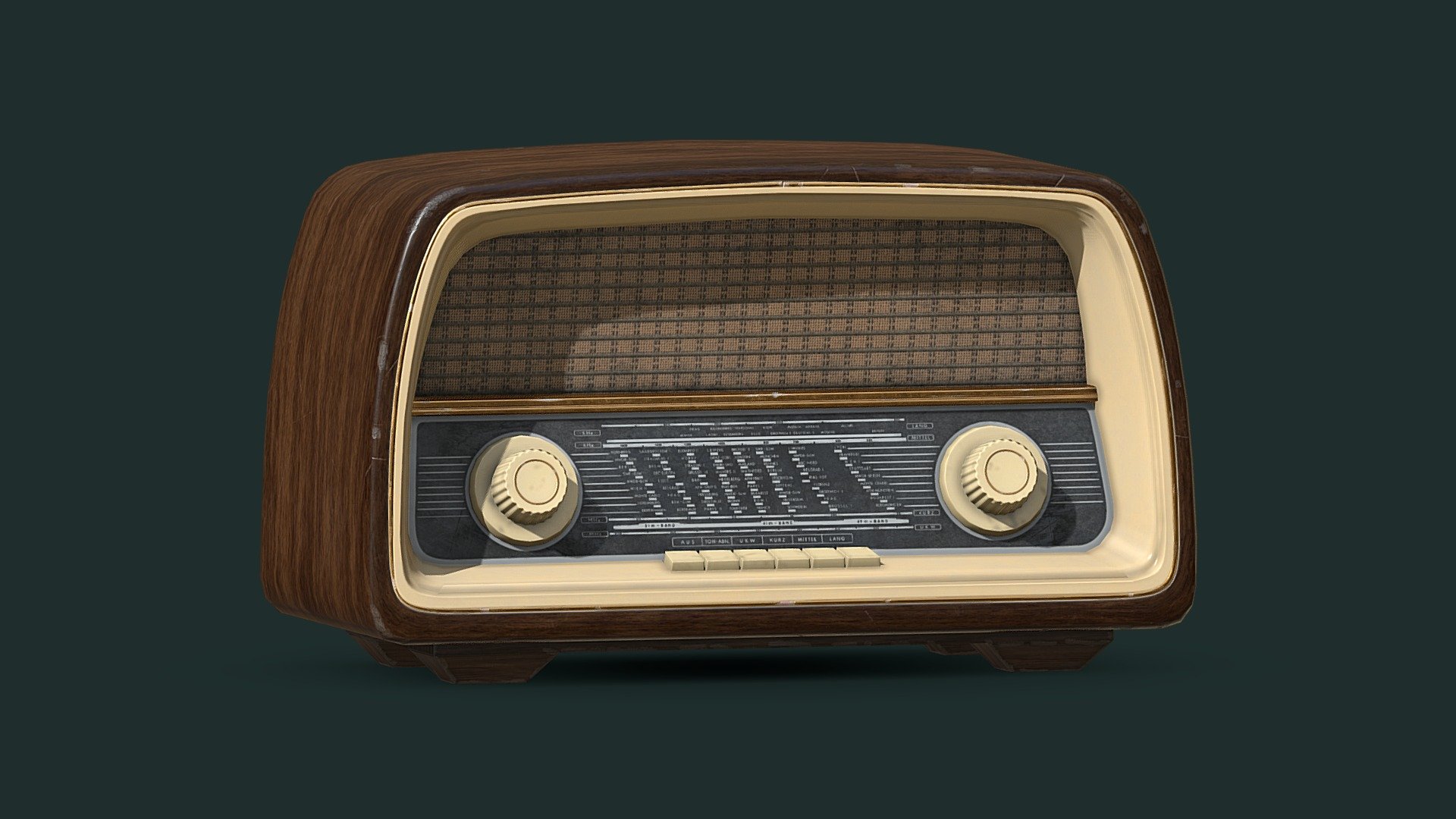 3D model Old Classic Vintage Radio VR / AR / low-poly