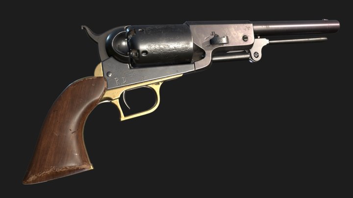Colt Walker Game ready asset 3D Model