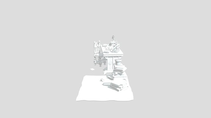 Messy Desk 3D Model