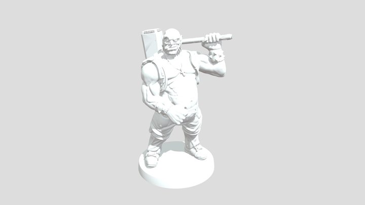 Fun warrior, barbarian Ogre 3D Model