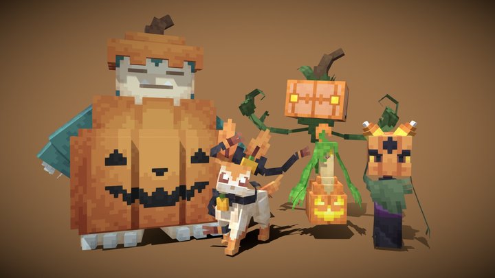 Pumpkin Themed Pokemon (Cobblemon) 3D Model