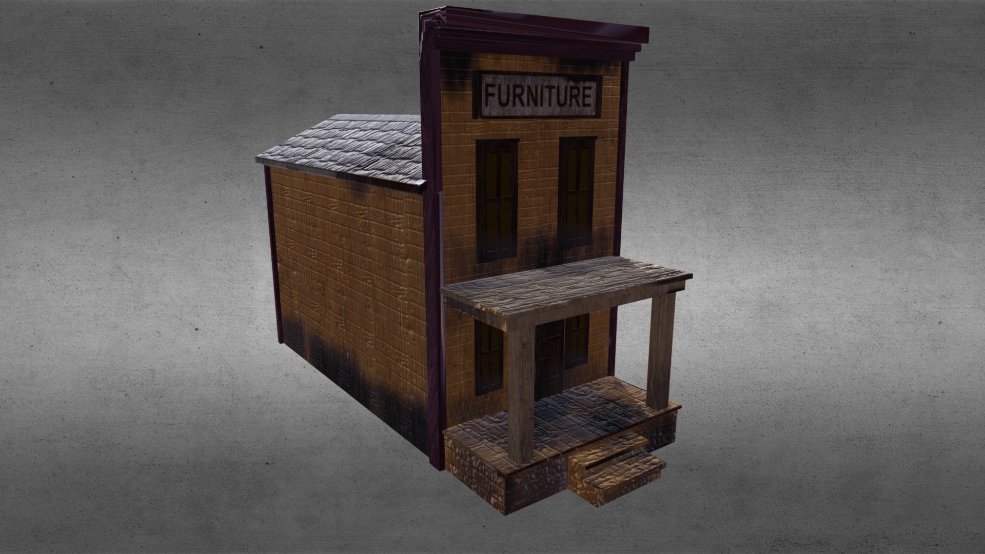3D model Furniture House from the Wild West - This is a 3D model of the Furniture House from the Wild West. The 3D model is about a small wooden building.