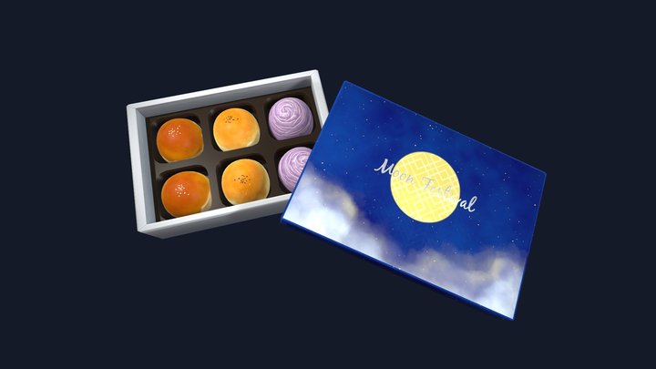 Moon Cake Gift Box 3D Model
