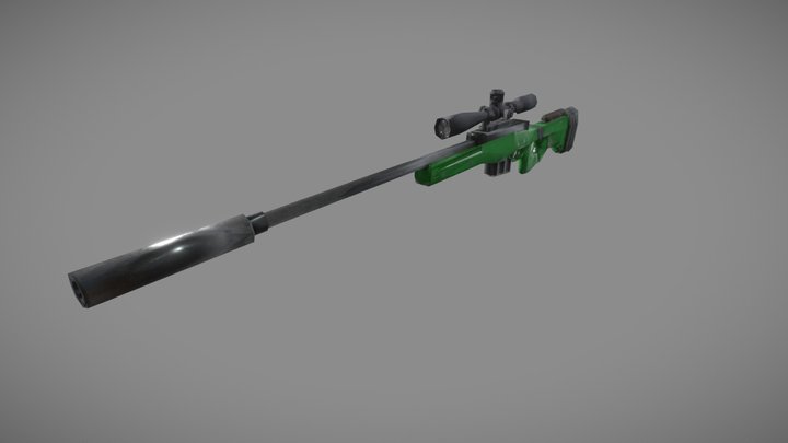 Rifle L115A3 LowPoly 3D Model