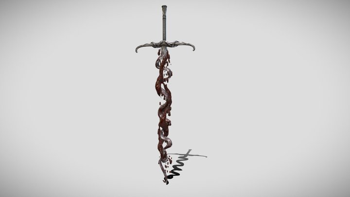 Ancient Bloody Sword 3D Model