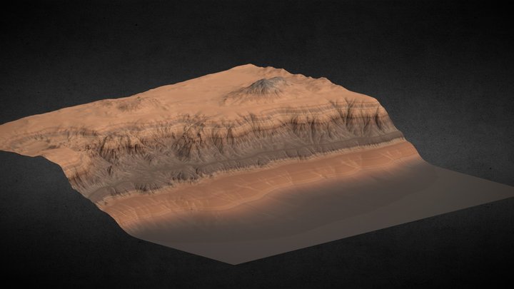 Canyon Cliff Face Low Poly 3D Model