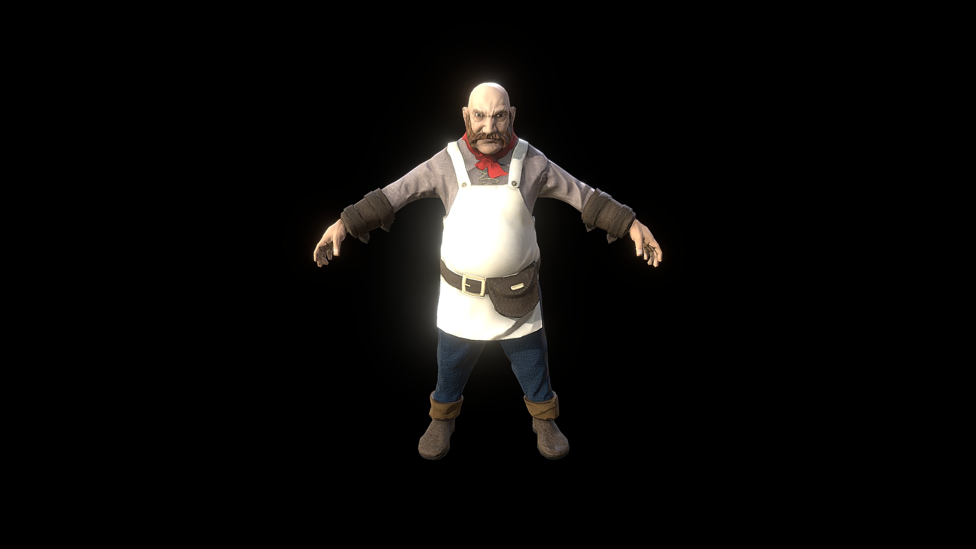 3D model Medieval Chef - This is a 3D model of the Medieval Chef. The 3D model is about a man in a garment.