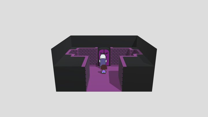 Voxel Vox Frisk and Toriel 3D Model