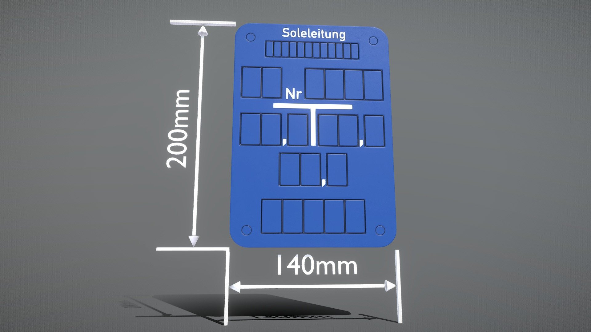 3D model Hinweisschild Oelleitung 200x140mm VR / AR / low-poly