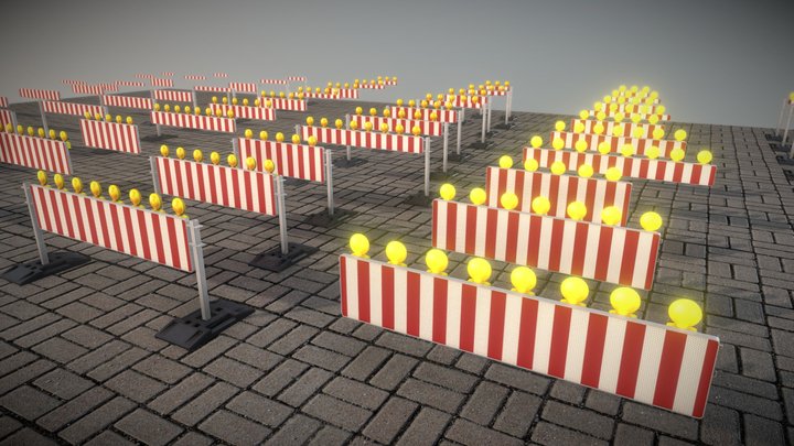 70 Different Types of Construction Site Barriers 3D Model