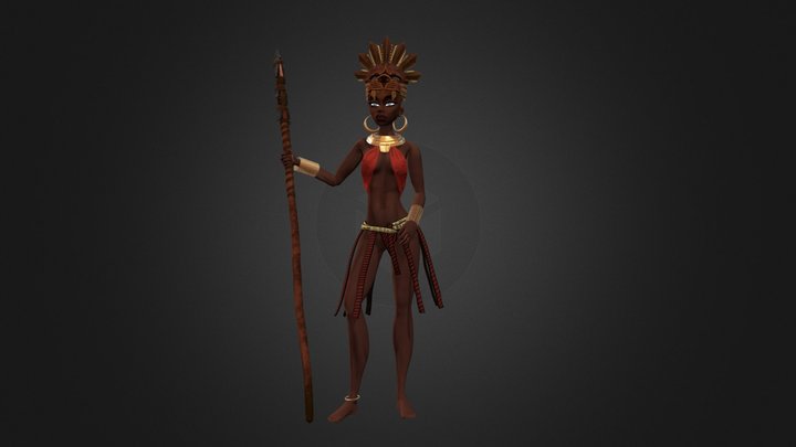 African girl 3D Model