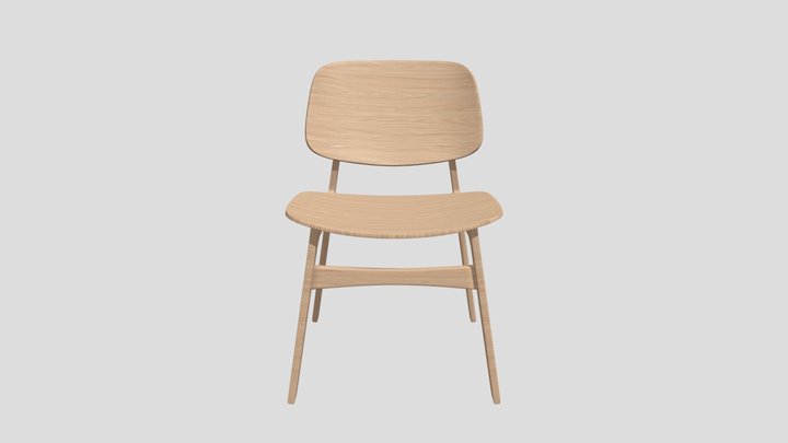 Veneer Chair(White) 3D Model
