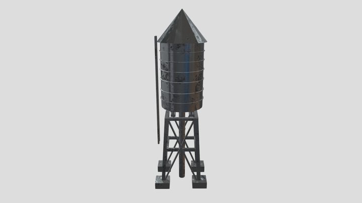 Industrial Water Tower – Game Ready Prop