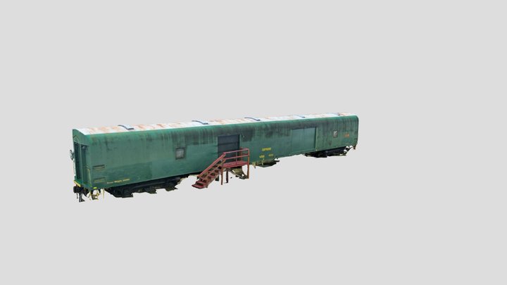 Green Rail Car 3D Model