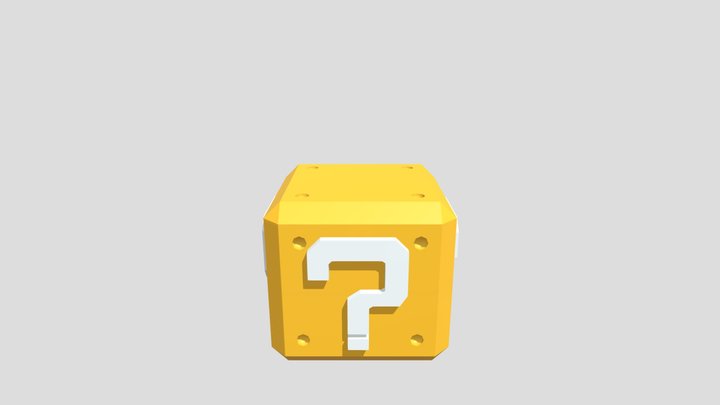 Yellow Cube With Coin 3D Model