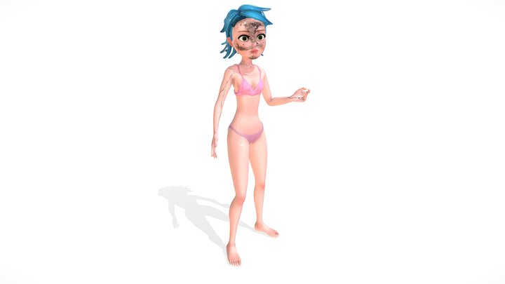 Dirty Plastic Toy Doll ( Rigged & Blendshapes ) 3D Model