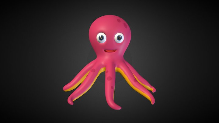 Cartoon Octopus 3D Model