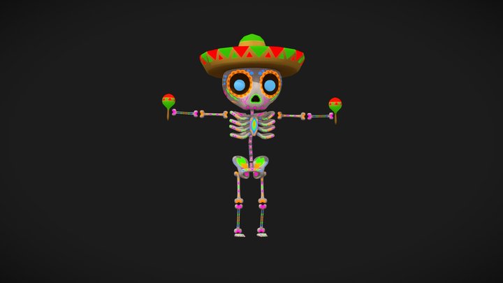 Day of the Dead Skeleton 3D Model